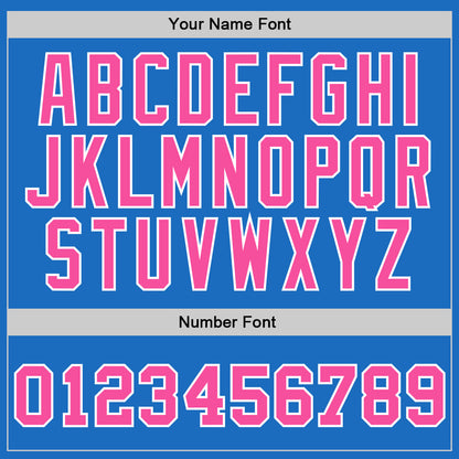 Custom Blue Pink-White Authentic Throwback Basketball Jersey