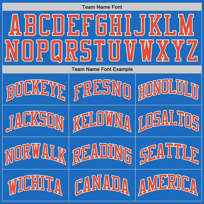 Custom Blue Orange-White Authentic Throwback Basketball Jersey