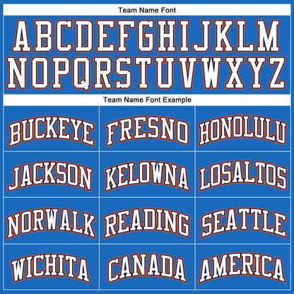 Custom Blue White Navy-Orange Authentic Throwback Basketball Jersey