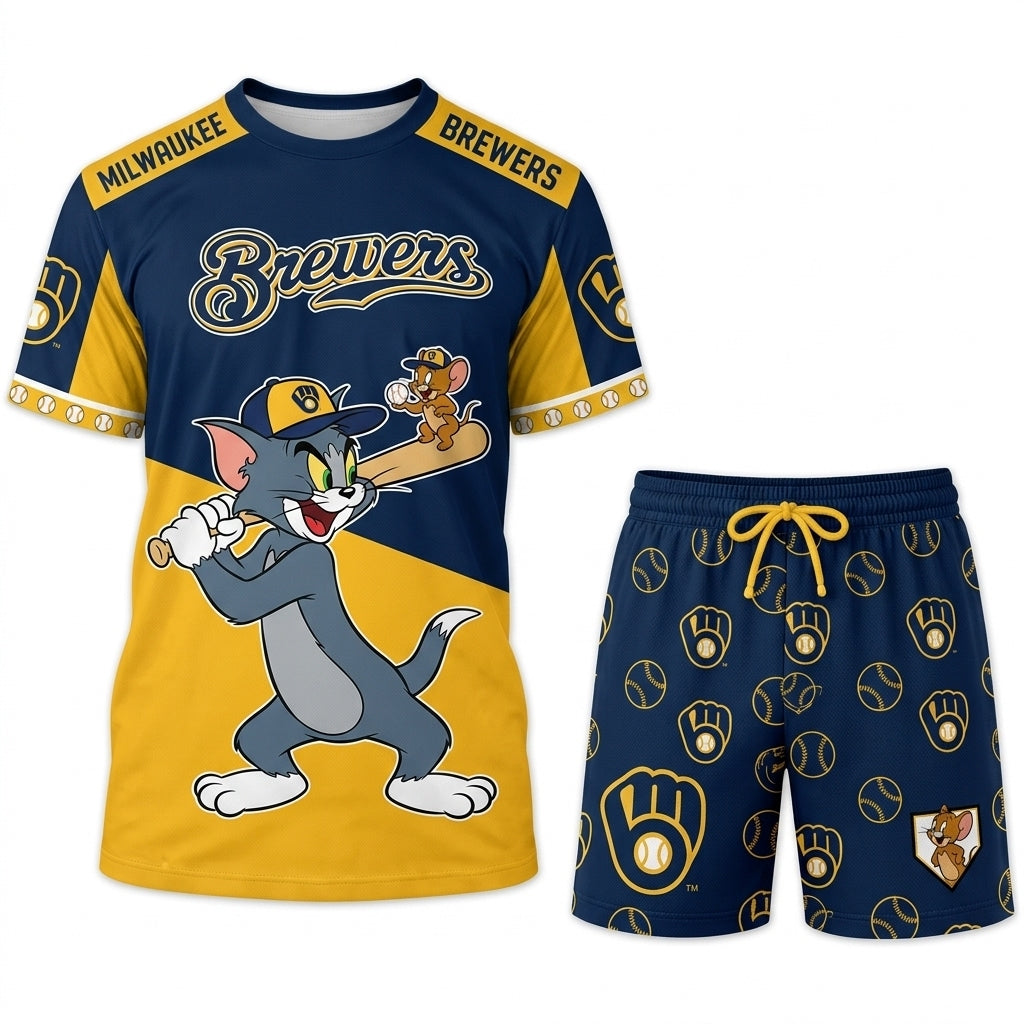 All USA Baseball Teams Inspired Fan Set, Graphic T-Shirt And Shorts Combo Outfit