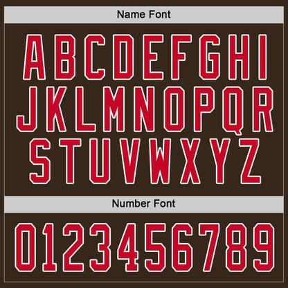 Custom Brown Red-White Hockey Jersey