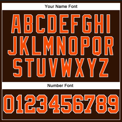 Custom Brown White Pinstripe Orange Authentic Basketball Jersey
