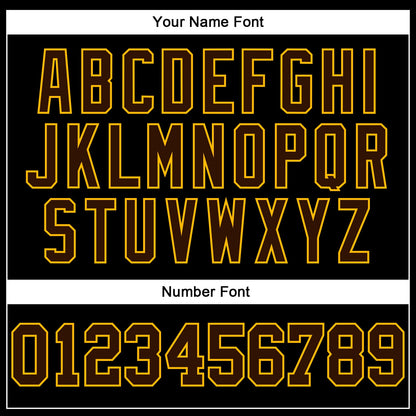 Custom Brown Gold-Black Authentic Football Jersey