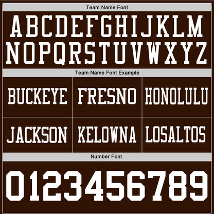 Custom Brown White Authentic Football Jersey