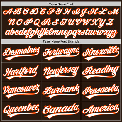 Custom Stitched Brown White-Orange Baseball Pullover Sweatshirt Hoodie