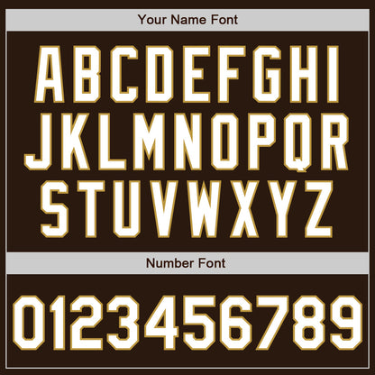 Custom Stitched Brown White-Old Gold Baseball Pullover Sweatshirt Hoodie