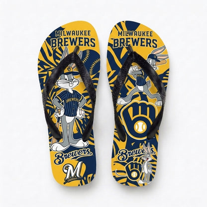 Cartoon Rabbit Baseball Flip Flops, Sport Fan Sandals | 30 Teams Available