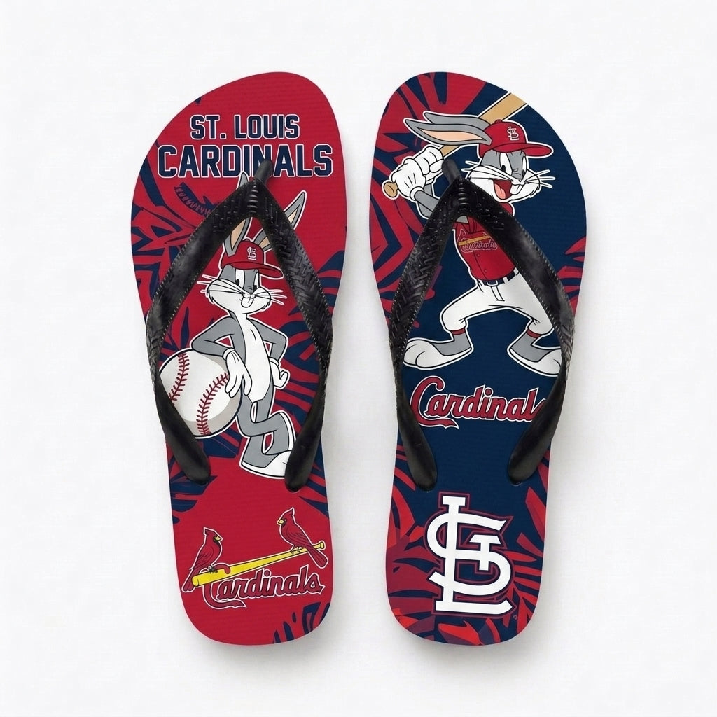 Cartoon Rabbit Baseball Flip Flops, Sport Fan Sandals | 30 Teams Available