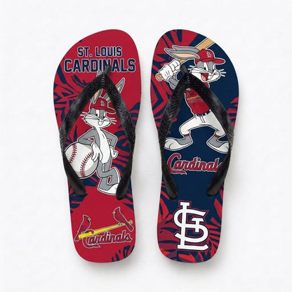 Cartoon Rabbit Baseball Flip Flops, Sport Fan Sandals | 30 Teams Available