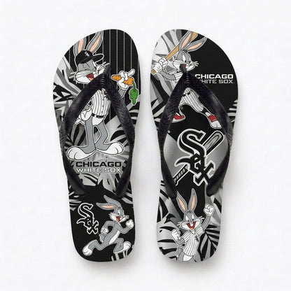 Cartoon Rabbit Baseball Flip Flops, Sport Fan Sandals | 30 Teams Available