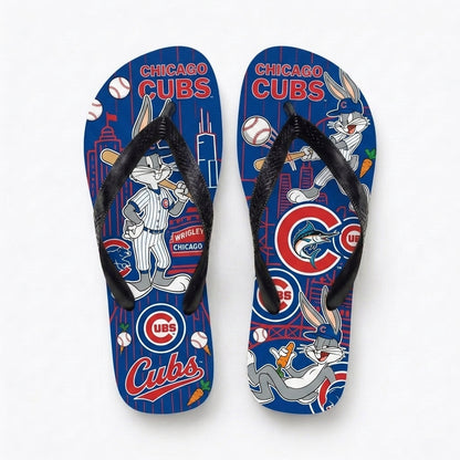 Cartoon Rabbit Baseball Flip Flops, Sport Fan Sandals | 30 Teams Available