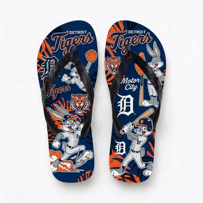 Cartoon Rabbit Baseball Flip Flops, Sport Fan Sandals | 30 Teams Available