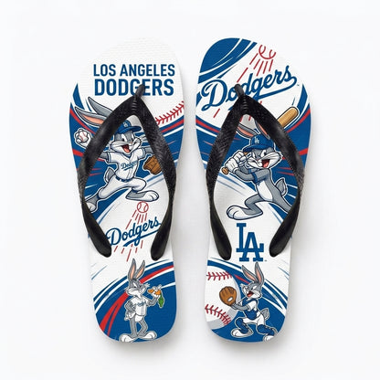 Cartoon Rabbit Baseball Flip Flops, Sport Fan Sandals | 30 Teams Available