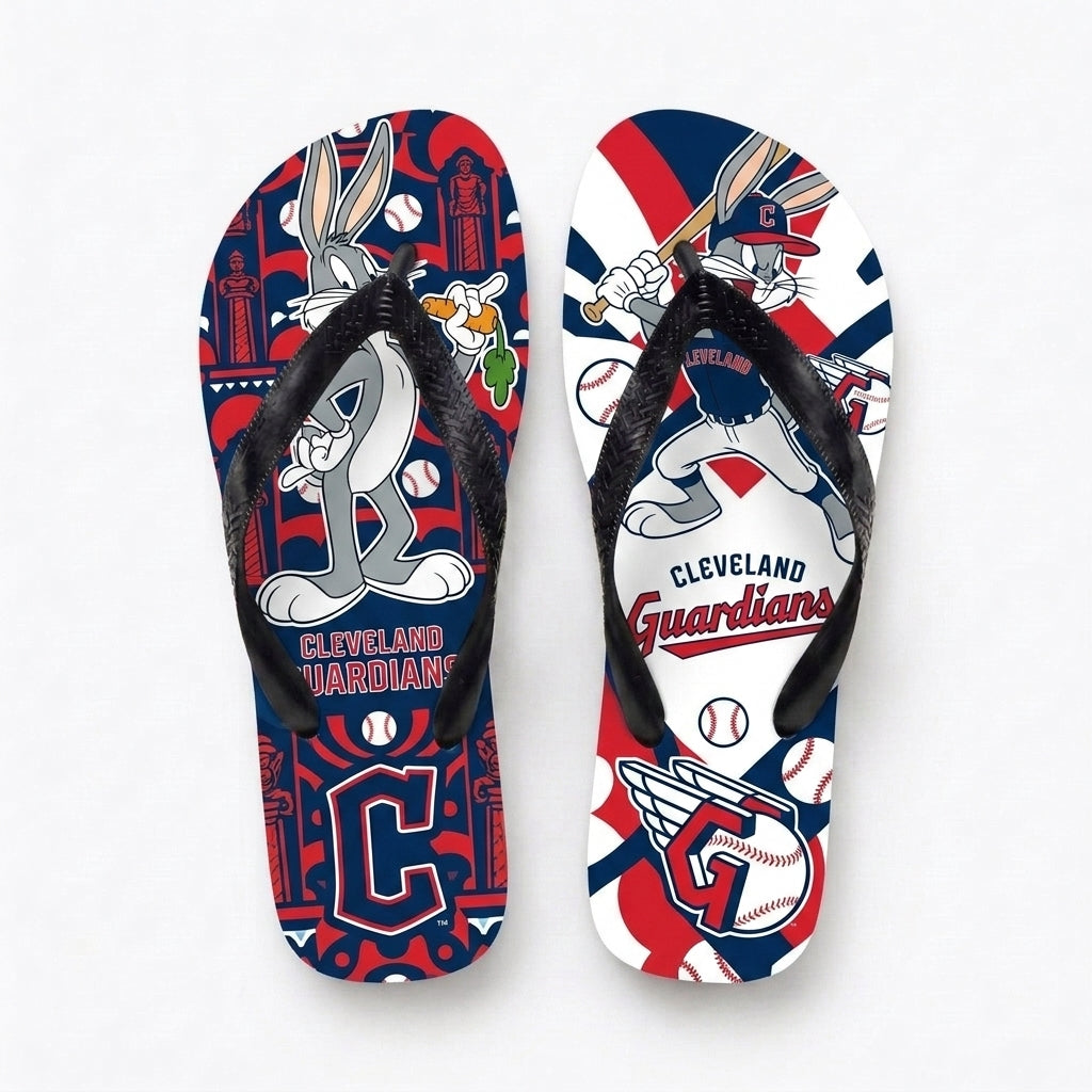 Cartoon Rabbit Baseball Flip Flops, Sport Fan Sandals | 30 Teams Available
