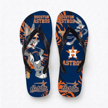 Cartoon Rabbit Baseball Flip Flops, Sport Fan Sandals | 30 Teams Available