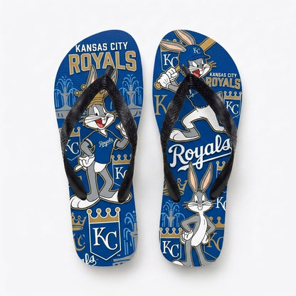Cartoon Rabbit Baseball Flip Flops, Sport Fan Sandals | 30 Teams Available