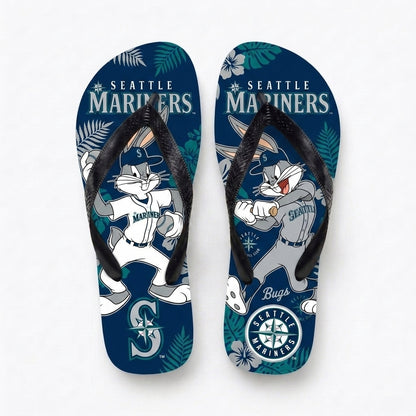 Cartoon Rabbit Baseball Flip Flops, Sport Fan Sandals | 30 Teams Available