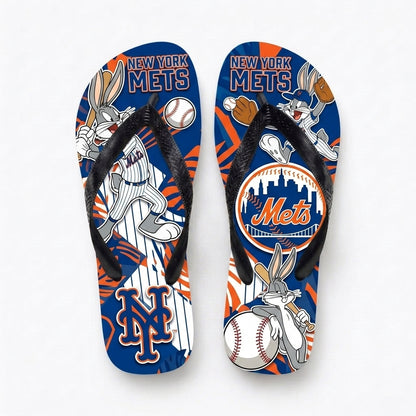 Cartoon Rabbit Baseball Flip Flops, Sport Fan Sandals | 30 Teams Available