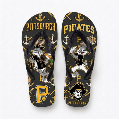 Cartoon Rabbit Baseball Flip Flops, Sport Fan Sandals | 30 Teams Available