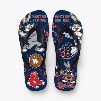 Cartoon Rabbit Baseball Flip Flops, Sport Fan Sandals | 30 Teams Available