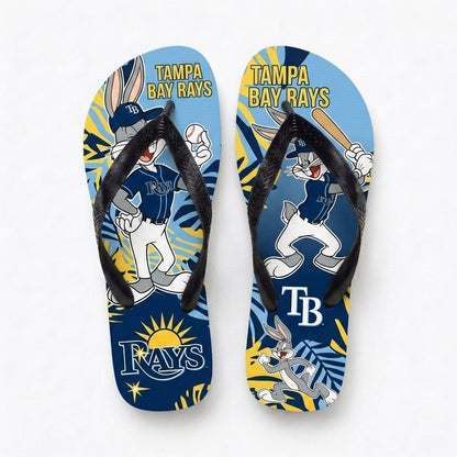 Cartoon Rabbit Baseball Flip Flops, Sport Fan Sandals | 30 Teams Available