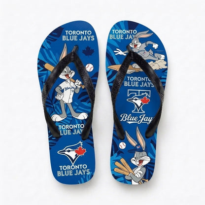 Cartoon Rabbit Baseball Flip Flops, Sport Fan Sandals | 30 Teams Available