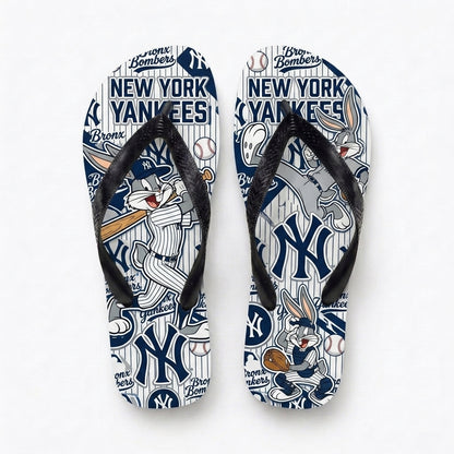 Cartoon Rabbit Baseball Flip Flops, Sport Fan Sandals | 30 Teams Available