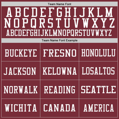 Custom Burgundy White Mesh Authentic Football Jersey