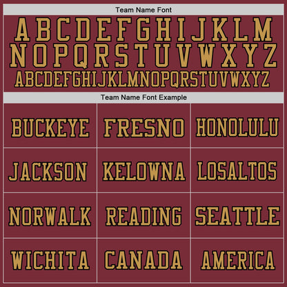 Custom Burgundy Black-Old Gold Mesh Authentic Throwback Football Jersey
