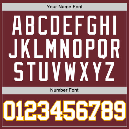 Custom Burgundy White-Gold Authentic Basketball Jersey