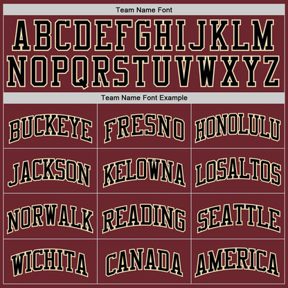 Custom Burgundy Black-Cream Authentic Basketball Jersey
