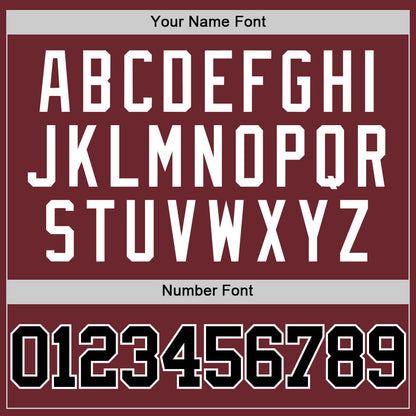 Custom Burgundy Black-White Authentic Basketball Jersey