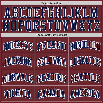 Custom Burgundy Navy-White Authentic Basketball Jersey