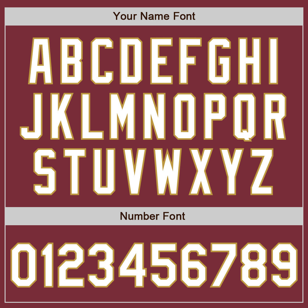 Custom Stitched Burgundy White-Old Gold Baseball Pullover Sweatshirt Hoodie