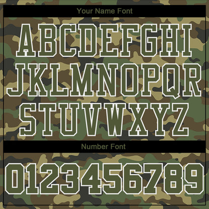 Custom Camo Olive-White Round Neck Sublimation Salute To Service Basketball Uniform Jersey