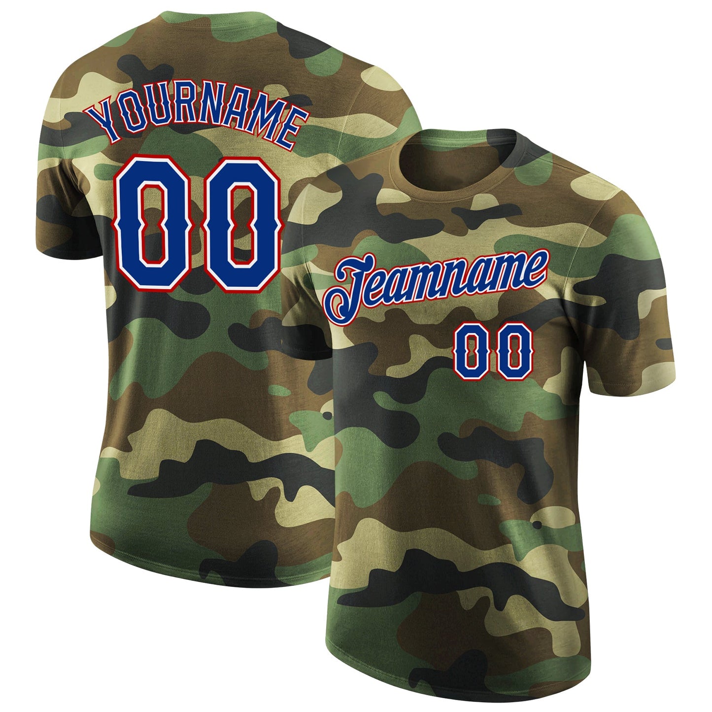 Custom Camo Royal-Red Performance Salute To Service T-Shirt