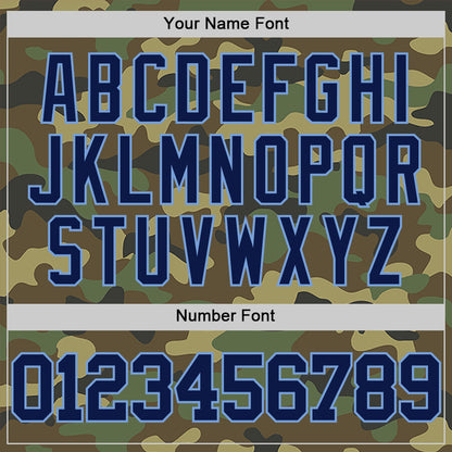 Custom Camo Navy-Light Blue Authentic Salute To Service Basketball Jersey