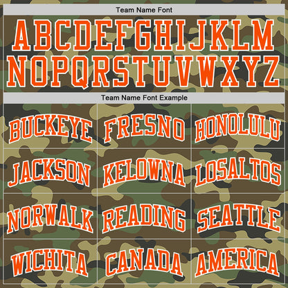 Custom Camo Orange-White Authentic Salute To Service Basketball Jersey
