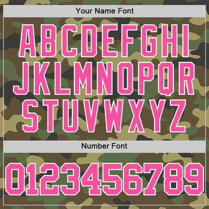Custom Camo Pink-White Authentic Salute To Service Basketball Jersey