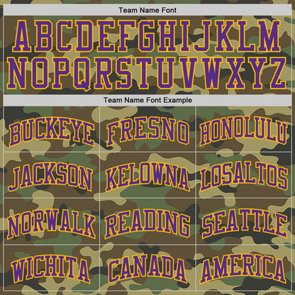 Custom Camo Purple-Gold Authentic Salute To Service Basketball Jersey