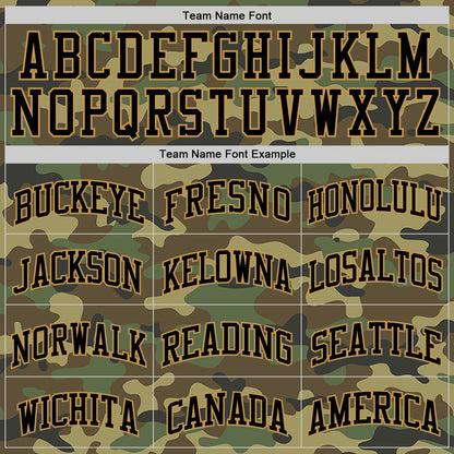 Custom Camo Black-Old Gold Authentic Salute To Service Basketball Jersey