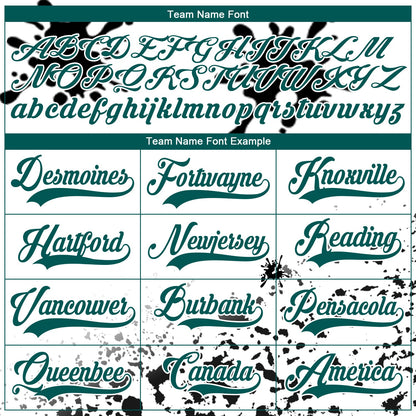 Custom Camo Midnight Green Black-White Splash Hockey Lace Neck Jersey