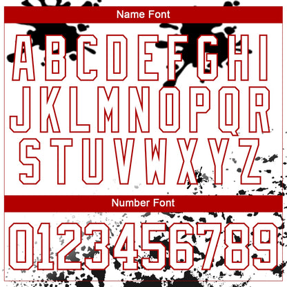 Custom Camo White Red-Black Splash Hockey Lace Neck Jersey