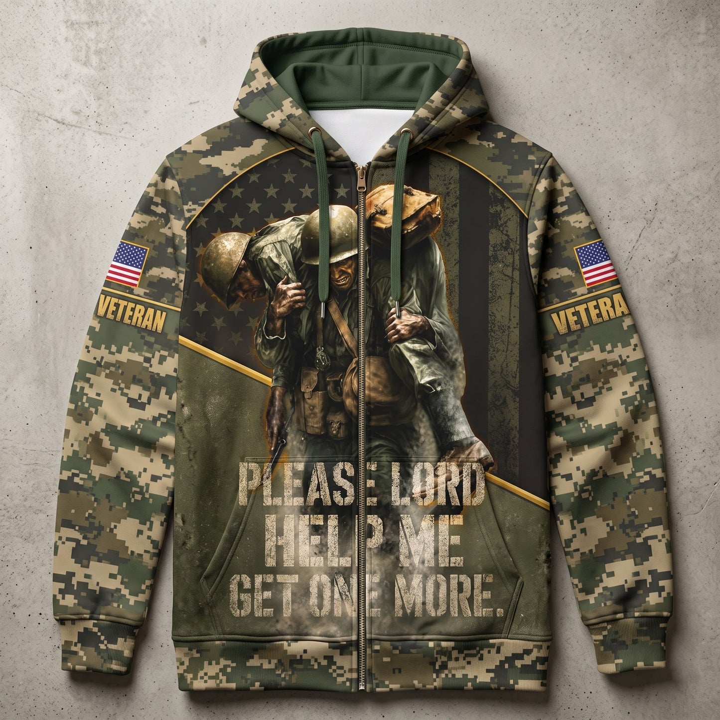 American Veteran Faith Shirt — Jesus Christ Veteran Graphic T-Shirt — Sweatshirt — Hoodie & Zip Hood - Custom Fan Apparel Image 7