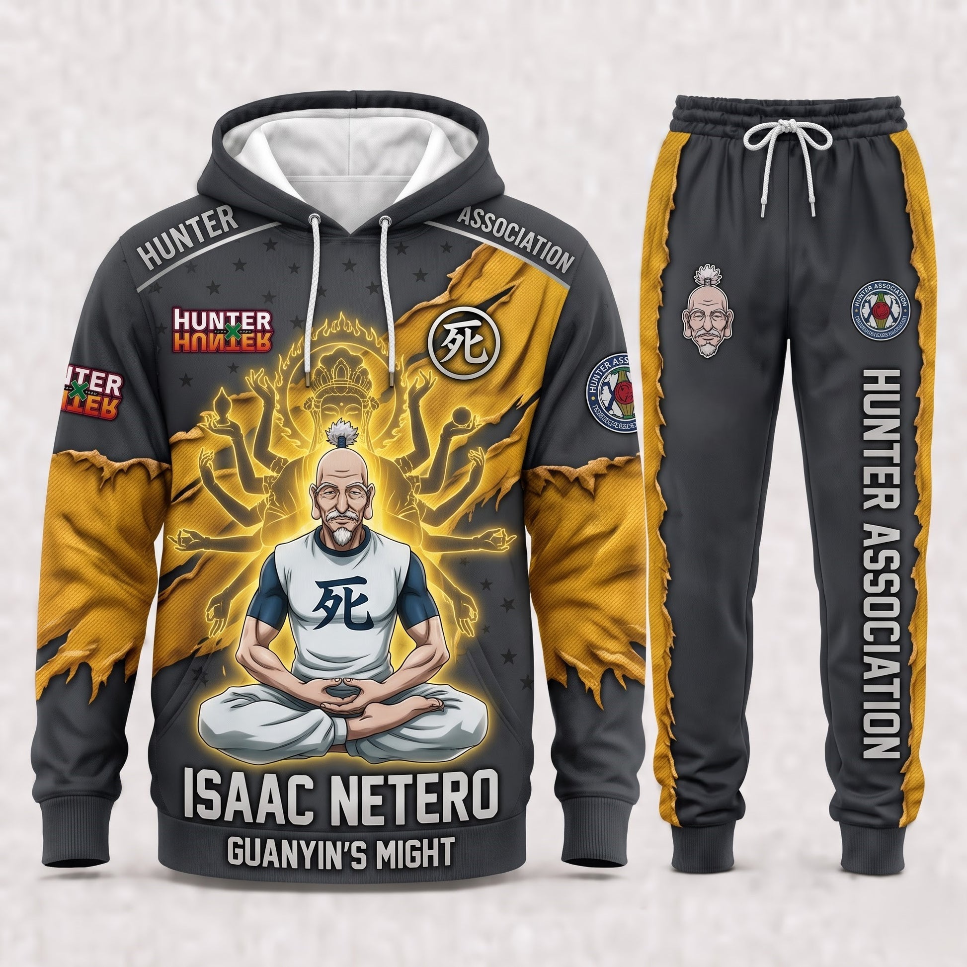 Anime Hunter Hoodie & Sweatpants Set — Manga Inspired Tracksuit — Character Graphic Jogger Set for A - Custom Fan Apparel Image 16