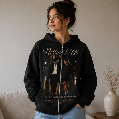 Notting Hill Romantic Movie Quote Shirt, Vintage Couple Graphic Hoodie, Love Story Sweatshirt, 90s Romance Tee, Zip Hoodie Gift