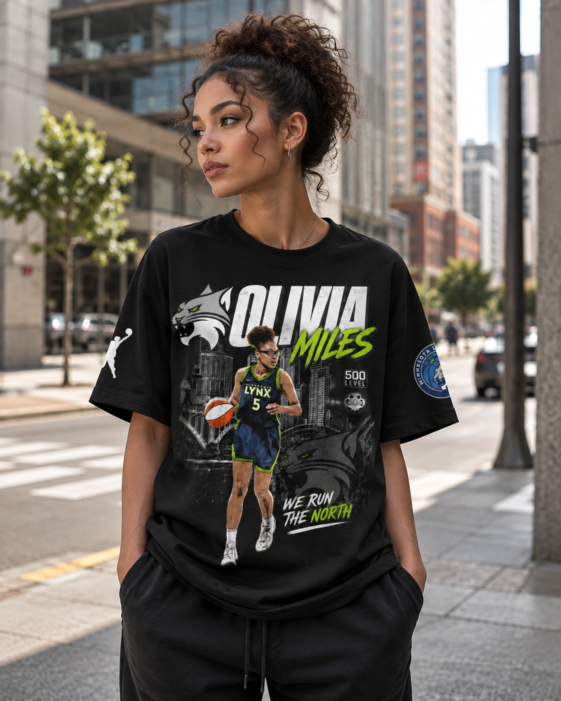 Olivia Miles Basketball Fan Shirt — Hoodie — Sweatshirt & Zip Hoodie | Minnesota Lynx Inspired WNBA  - Custom Fan Apparel Image 3