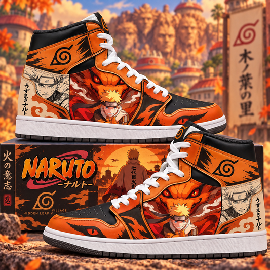 Uzumaki Naruto High Top Sneakers — Naruto Inspired Fan Shoes