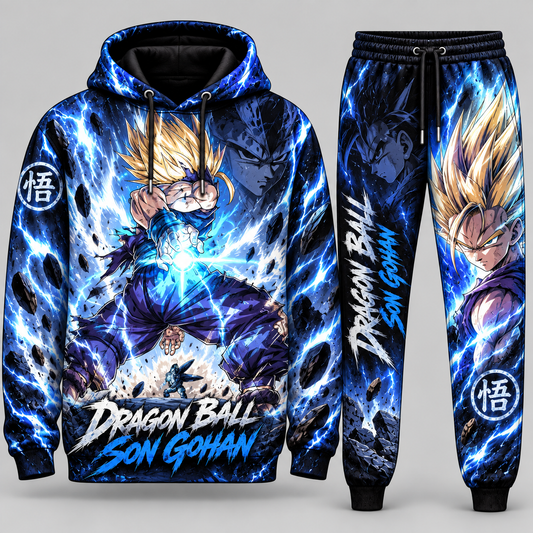Son Gohan Transformation Fan Set — Dragon Ball Hoodie & Sweatpants