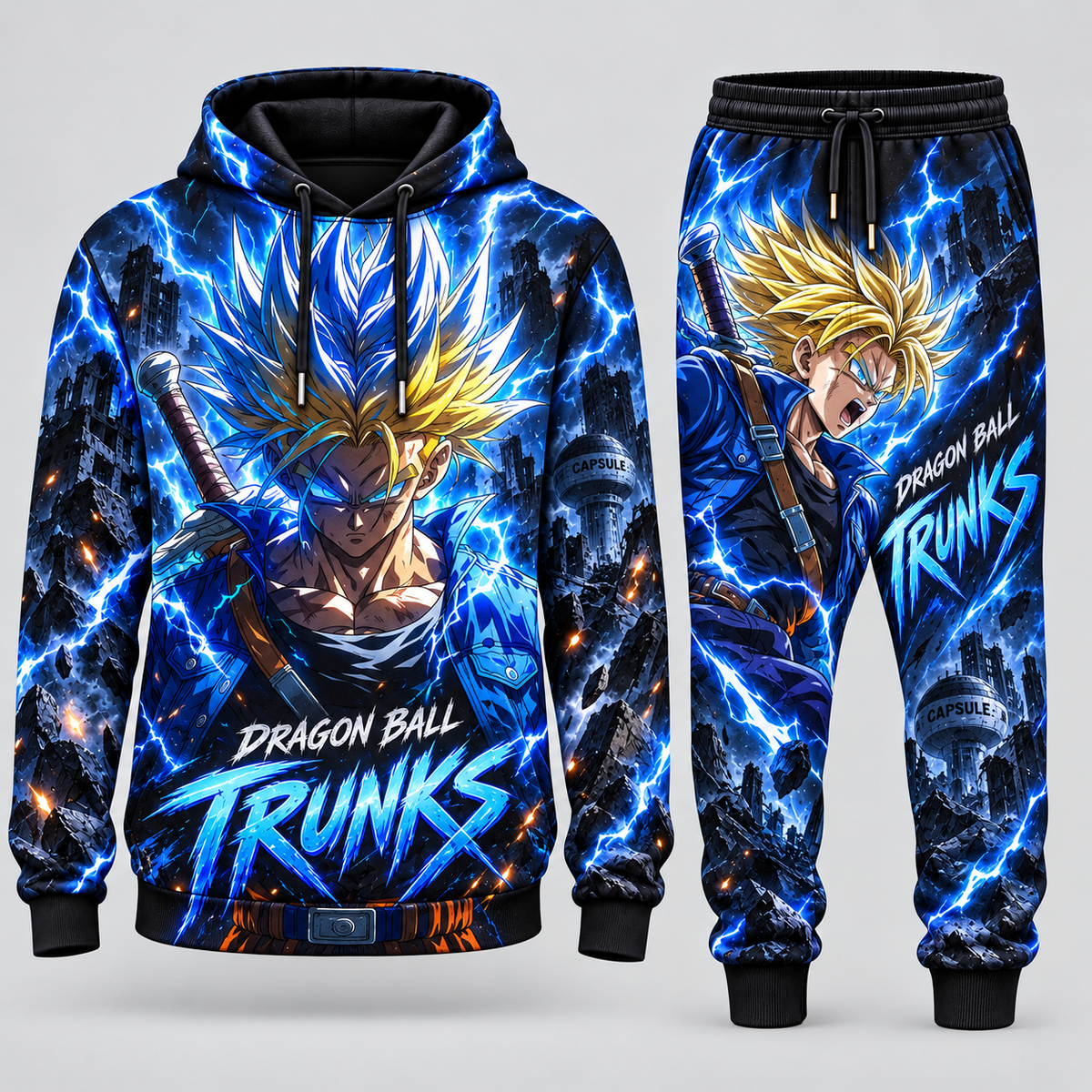 Future Trunks Transformation Fan Set — Dragon Ball Hoodie & Sweatpants